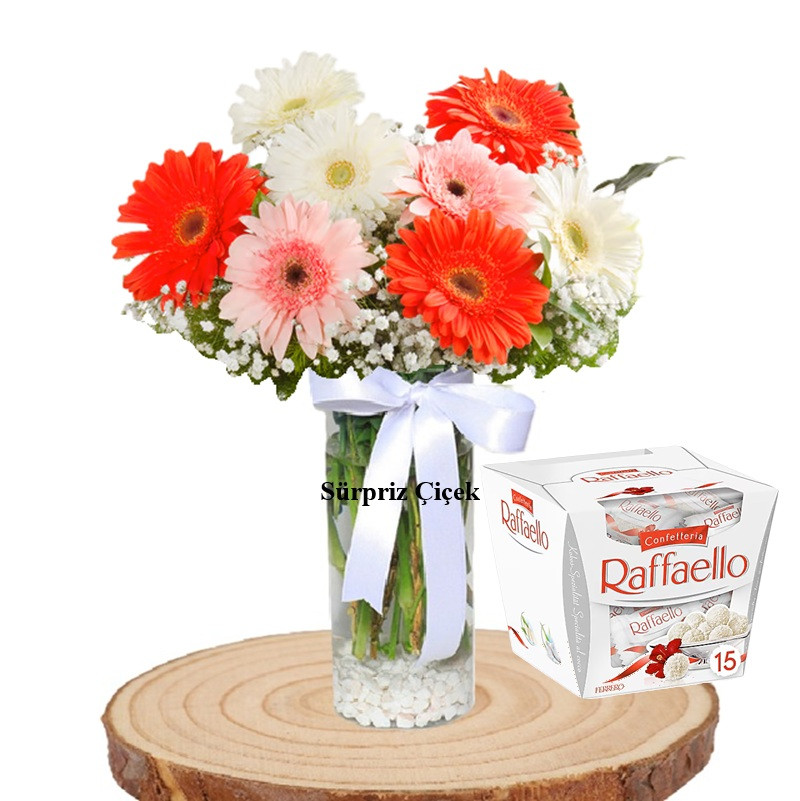 Renkli Gerberalar &Raffaello Çikolata